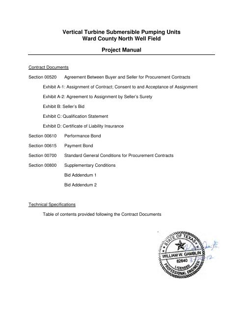 Bid Package 08 North Well Field - Garney Construction