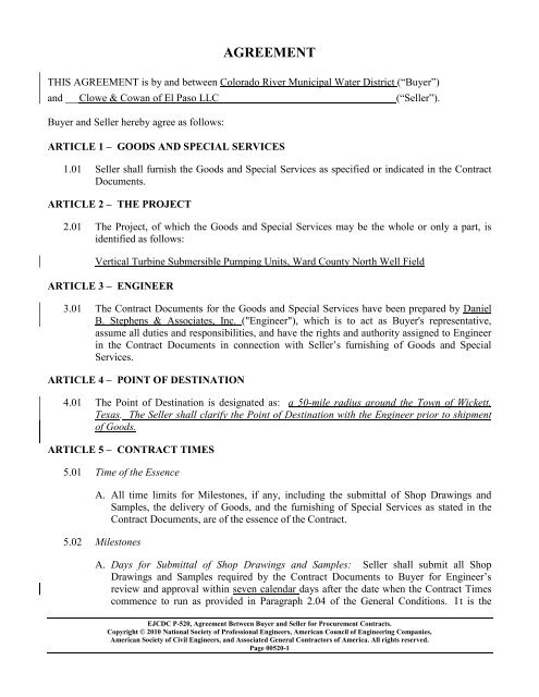 Bid Package 08 North Well Field - Garney Construction