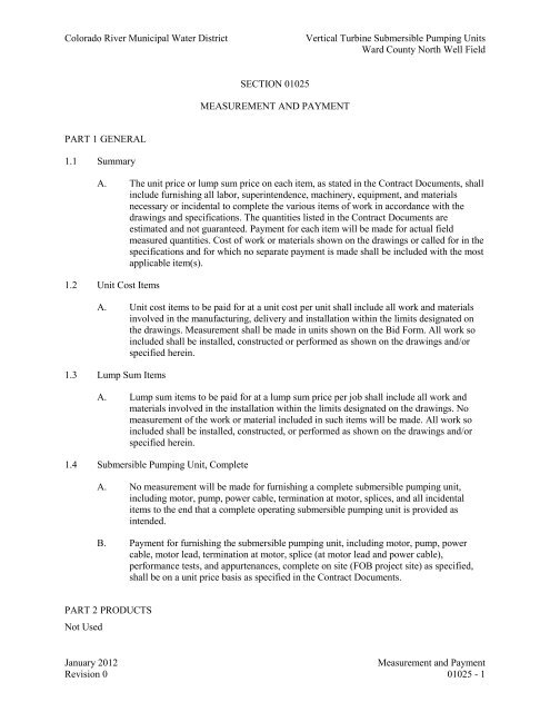 Bid Package 08 North Well Field - Garney Construction