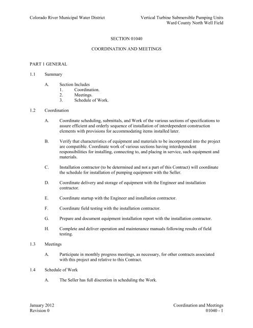 Bid Package 08 North Well Field - Garney Construction