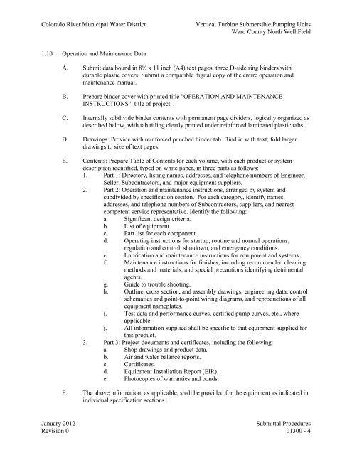 Bid Package 08 North Well Field - Garney Construction