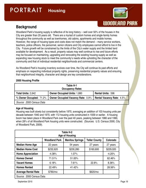 Comprehensive Plan Adopted 2010 - City of Woodland Park