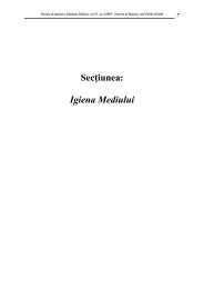 SecÅ£iunea: Igiena Mediului - Revista de Igiena si Sanatate Publica