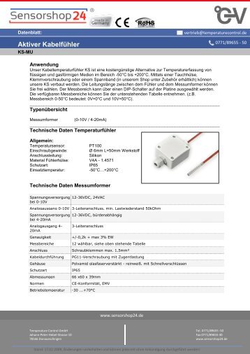 Datenblatt - Temperature Control