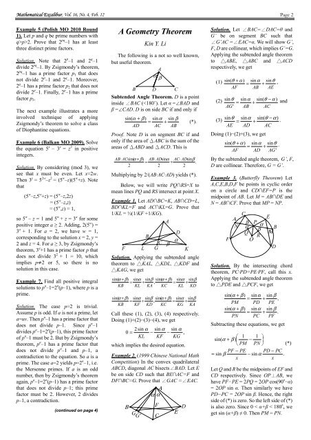 Zsigmondy's Theorem - Department of Mathematics - The Hong ...
