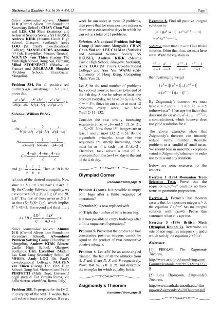 Zsigmondy's Theorem - Department of Mathematics - The Hong ...