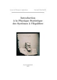 Introduction `a la Physique Statistique des Syst`emes `a l ... - LPP
