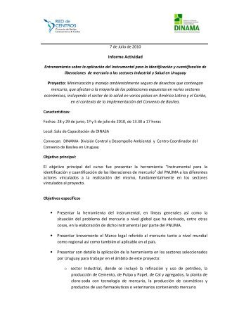 Informe del Curso Inventario - Centro Coordinador de Basilea ...