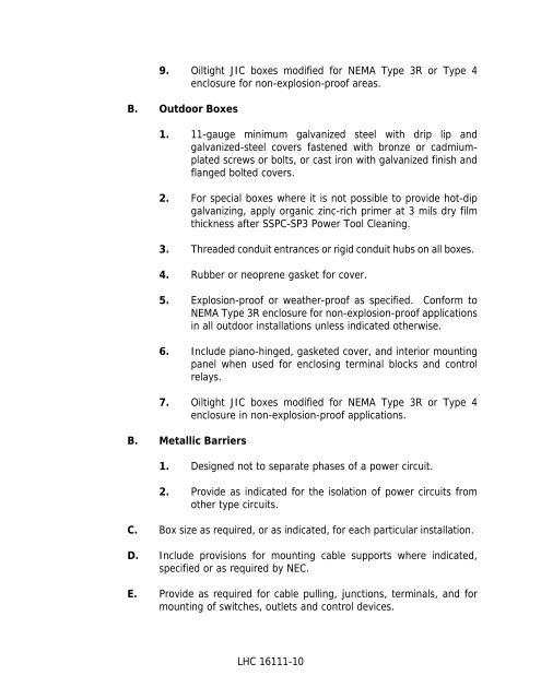 LHC 16111-1 SECTION 16111 CONDUIT, FITTINGS AND ...