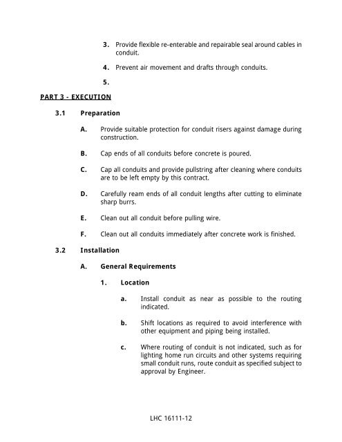 LHC 16111-1 SECTION 16111 CONDUIT, FITTINGS AND ...