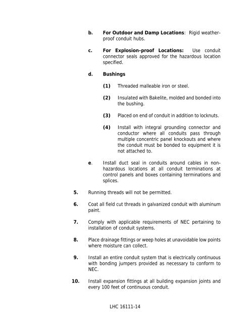 LHC 16111-1 SECTION 16111 CONDUIT, FITTINGS AND ...