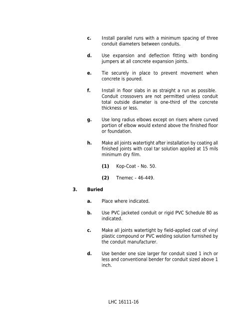 LHC 16111-1 SECTION 16111 CONDUIT, FITTINGS AND ...