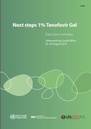 Next steps 1% Tenofovir Gel - International Partnership For ...