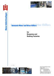 Ammonia Water and Brine Chillers - Hansa Industrieanlagen