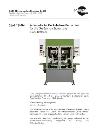 SSM 18-04 - HADI Offermann Maschinenbau GmbH