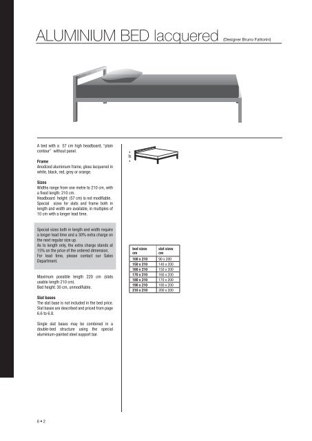 6 • 2 ALUMINIUM BED lacquered (Designer Bruno ... - Hub Furniture