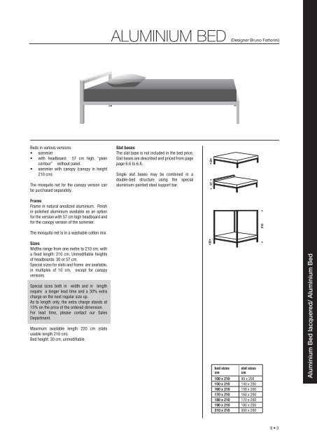 6 • 2 ALUMINIUM BED lacquered (Designer Bruno ... - Hub Furniture