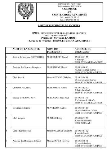 TÃ©lÃ©chargez le fichier des associations en .pdf - le site du Val d'Argent