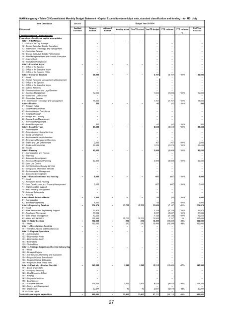 Portfolio report - Mangaung.co.za