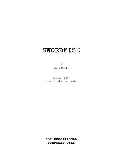 Swordfish Daily Script