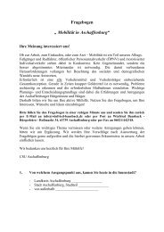 Fragebogen „ Mobilität in Aschaffenburg“ - CSU Schweinheim