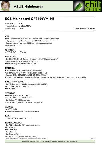 ASUS Mainboards - chiliGREEN