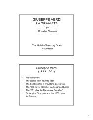 GIUSEPPE VERDI LA TRAVIATA - Opera Guild of Rochester