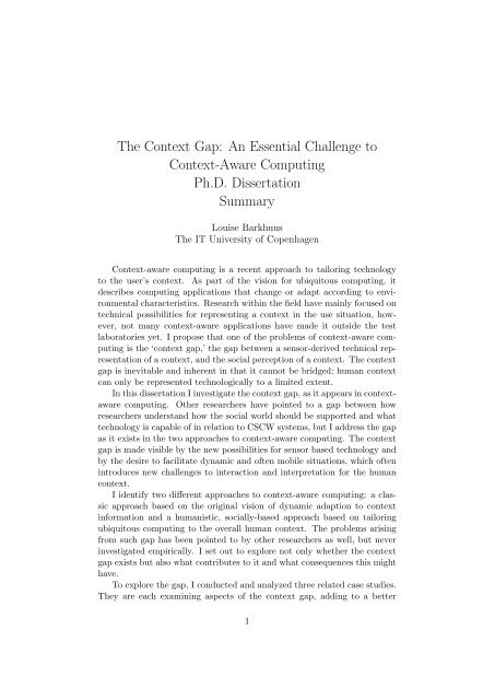 The Context Gap: An Essential Challenge to Context-Aware ...