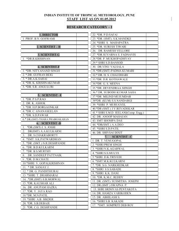 staff list as on 01.05.2013 research category - Indian Institute of ...