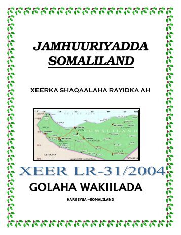 Xeerka Shaqaalaha Rayidka ah from wakiilo - Somaliland Law