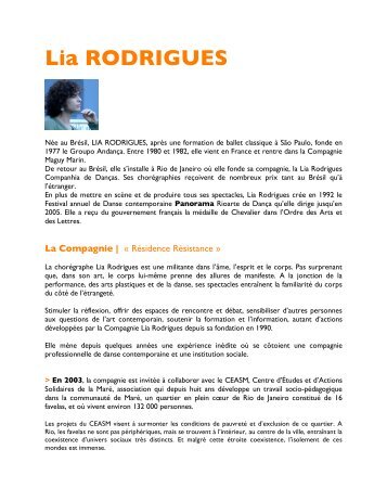 Dossier de la Cie Lia Rodrigues (pdf) - Lia Rodrigues – Blog du ...