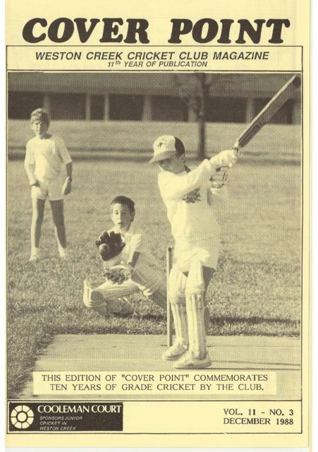 Cover Point Weston Creek Cricket Club