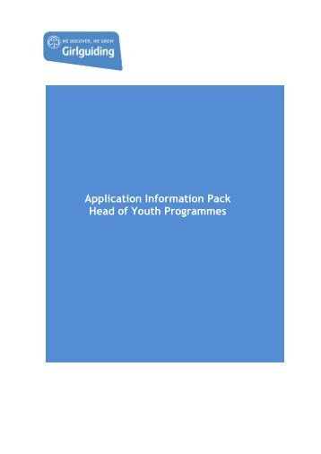 Application Information Pack Head of Youth ... - Girlguiding UK