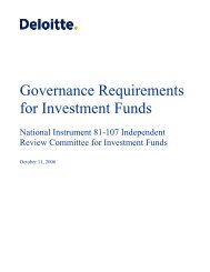 Governance Requirements for Investment Funds - Deloitte & Touche ...