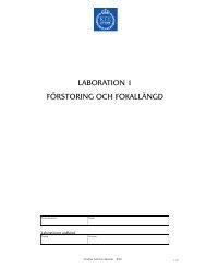 LABORATION 1 FÖRSTORING OCH FOKALLÄNGD