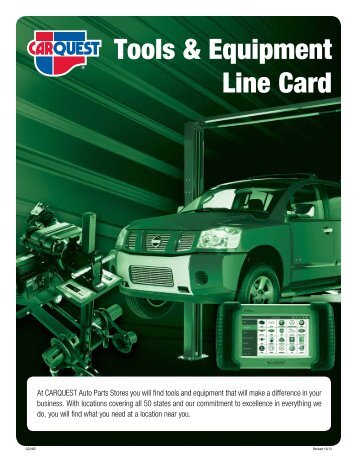 Tools & Equipment Line Card - CARQUEST Auto Parts