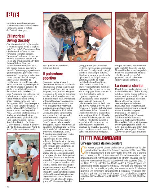 Articolo sull'HDS Italia pubblicato su "IL SUBACQUEO" - Historical ...