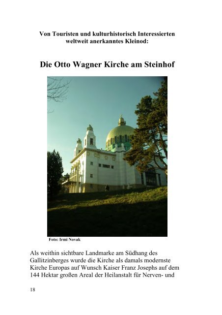 Das Otto Wagner Spital Am Steinhof - Steinhof erhalten