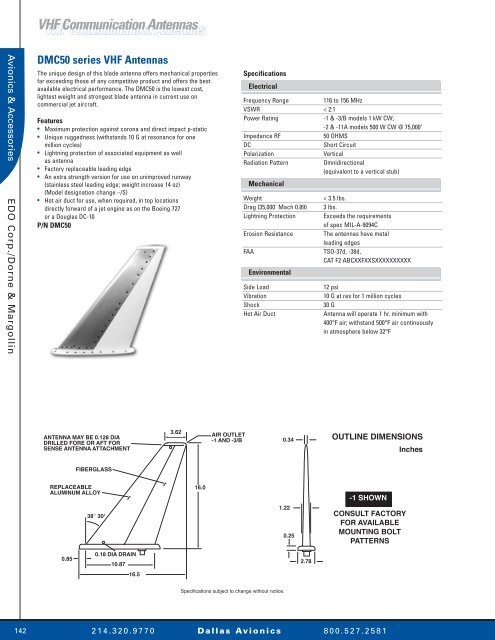 VHF Communication Antennas VHF ... - Dallas Avionics