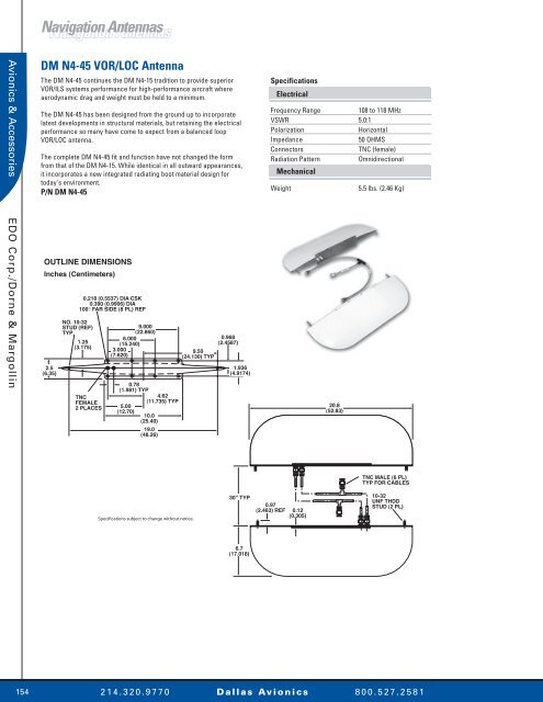 VHF Communication Antennas VHF ... - Dallas Avionics