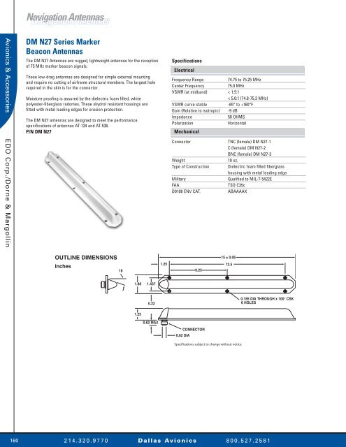 VHF Communication Antennas VHF ... - Dallas Avionics