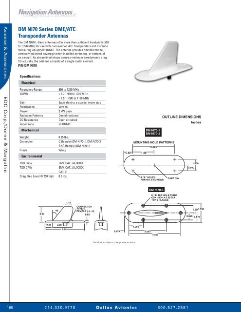 VHF Communication Antennas VHF ... - Dallas Avionics