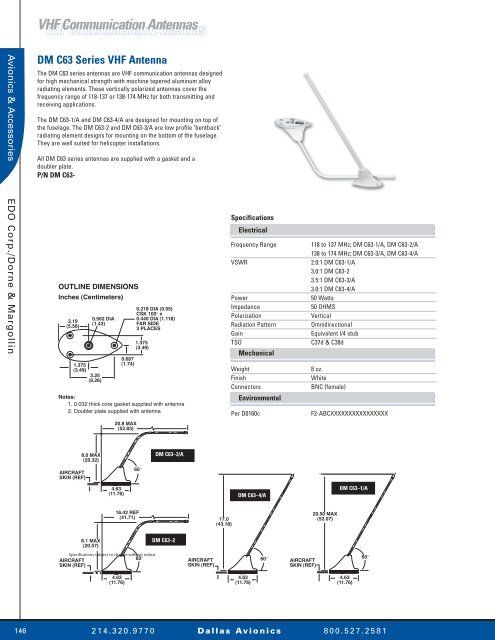 VHF Communication Antennas VHF ... - Dallas Avionics