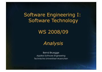 Software Engineering I - Chair for Applied Software Engineering