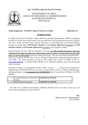 government of india office of the medical superintendent safdarjang ...