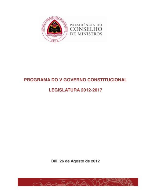 Programa do V Governo Constitucional - Governo de Timor-Leste