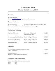 Curriculum Vitae Bharat Guthikonda, M.D. - University Neurosurgery ...