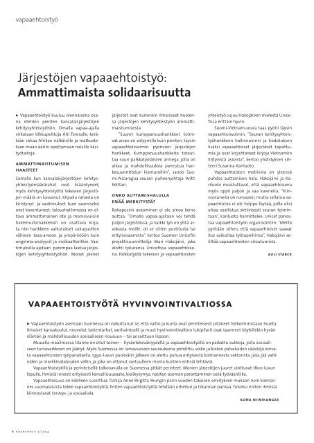 vapaaehtoistyö velvoittaa - Kepa