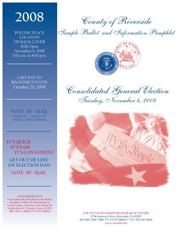 Sample Ballot - Riverside County Registrar of Voters