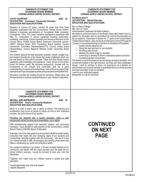 Sample Ballot - Riverside County Registrar of Voters